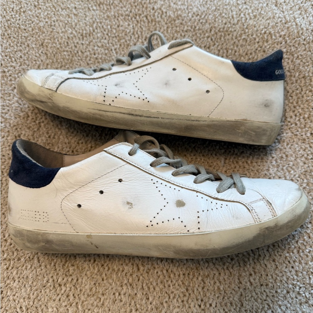 Golden Goose White and Blue Sneakers - sz 40